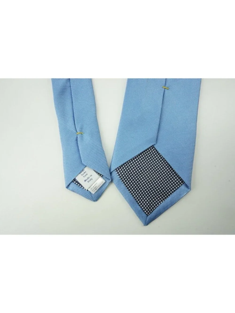 Eton Sky Blue Woven Basketweave 100% Silk Tie Brand New With Tags
